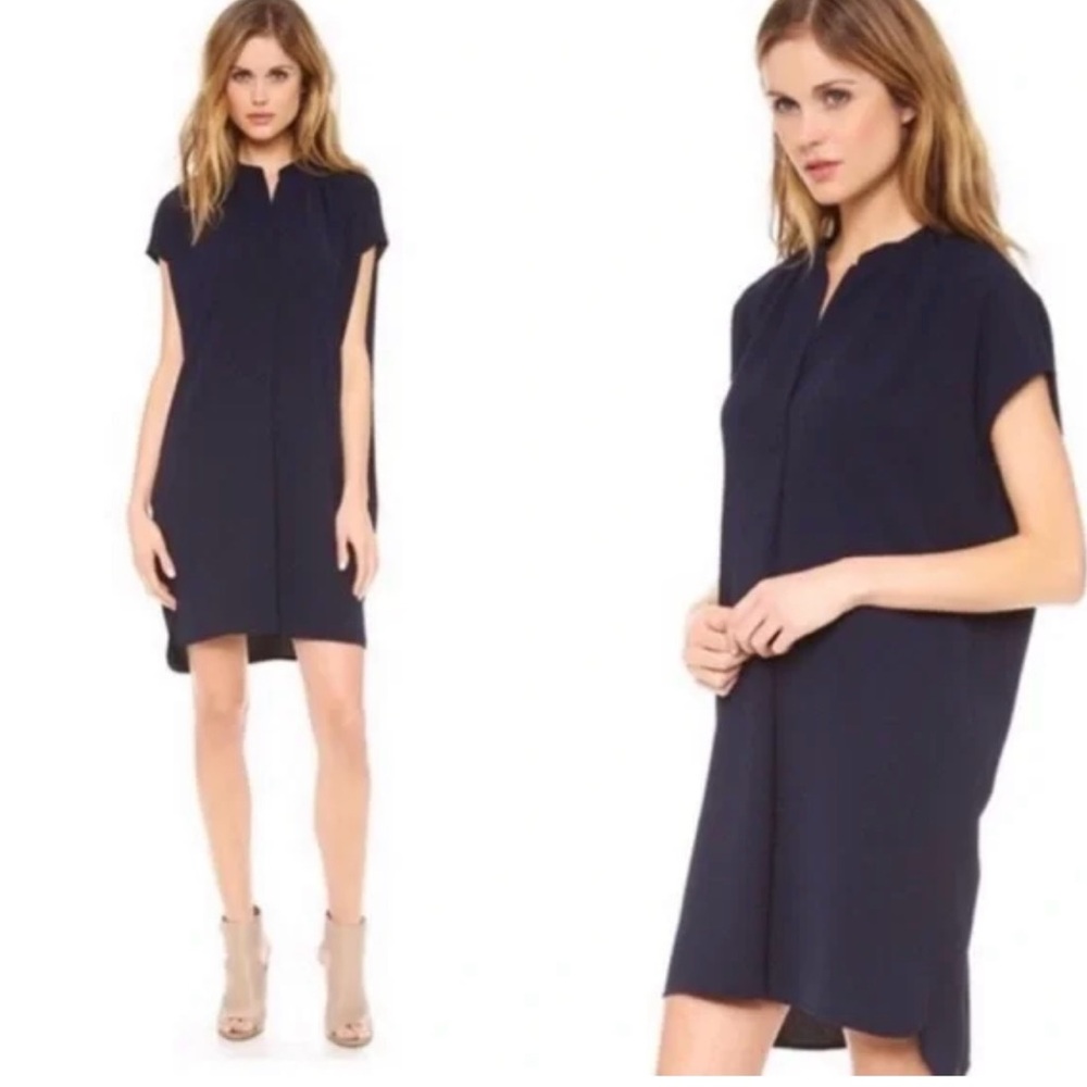 Vince Navy Blue Shift Dress/Tunic Cap Sleeves XS
